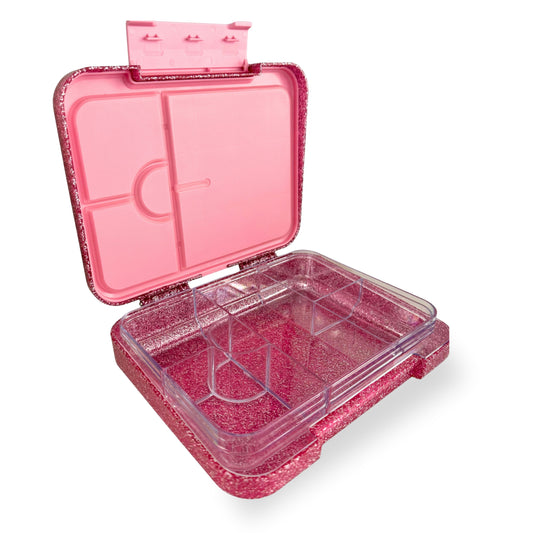 Girl-Power BPA-Free Pink Glitter Large Bento Lunch Box