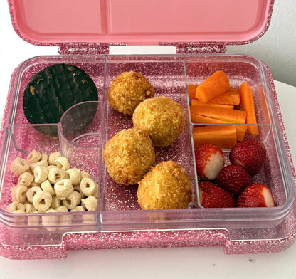 Girl-Power BPA-Free Pink Glitter Large Bento Lunch Box