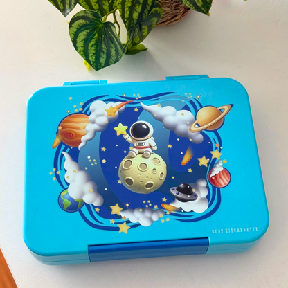 Space Theme BPA-Free Blue Large Bento Lunch box