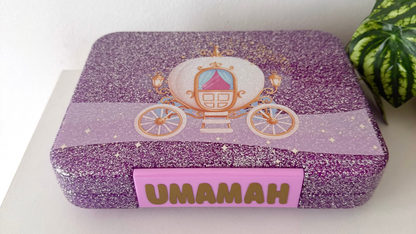 Princess Carriage BPA-Free Glitter Large Bento Lunch box