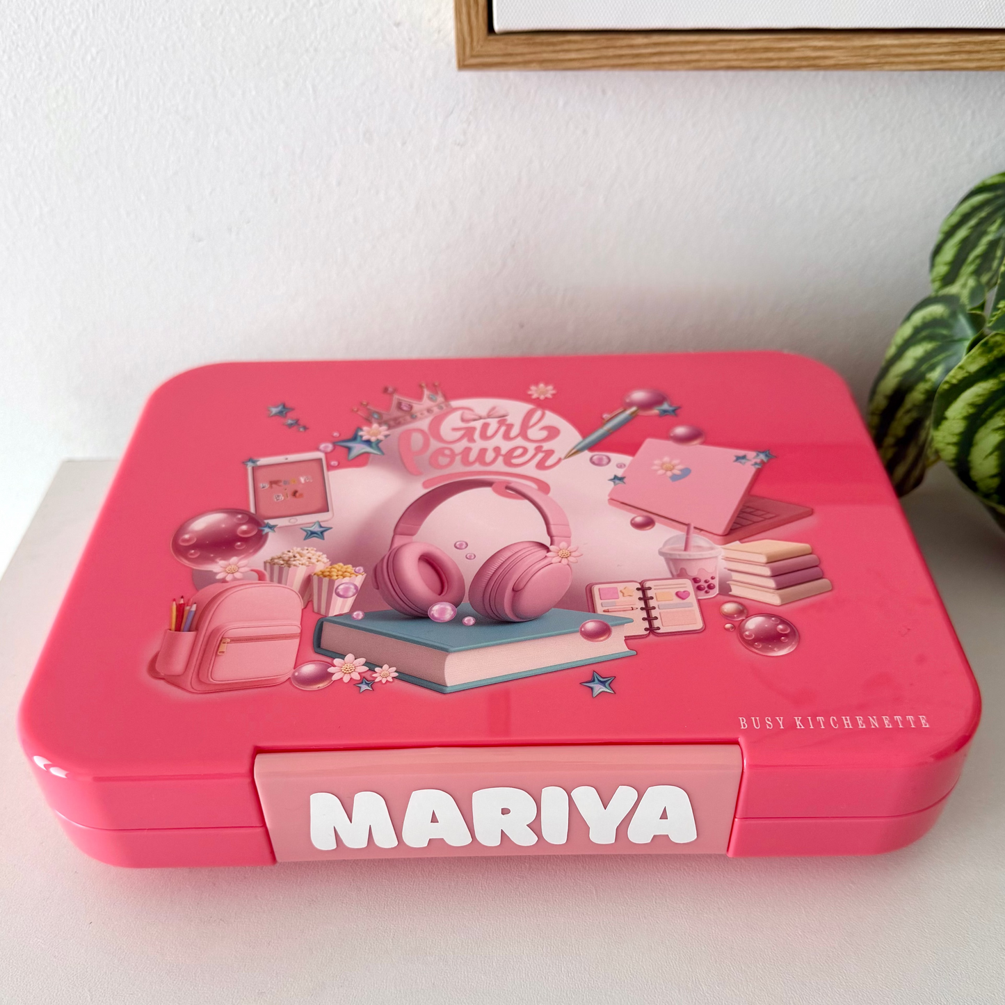 Girl-Power BPA-Free Pink Large Bento Lunch Box