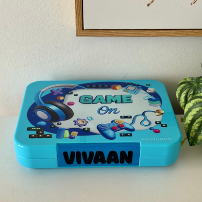 Game-On Blue BPA-Free Large Bento Lunch Box
