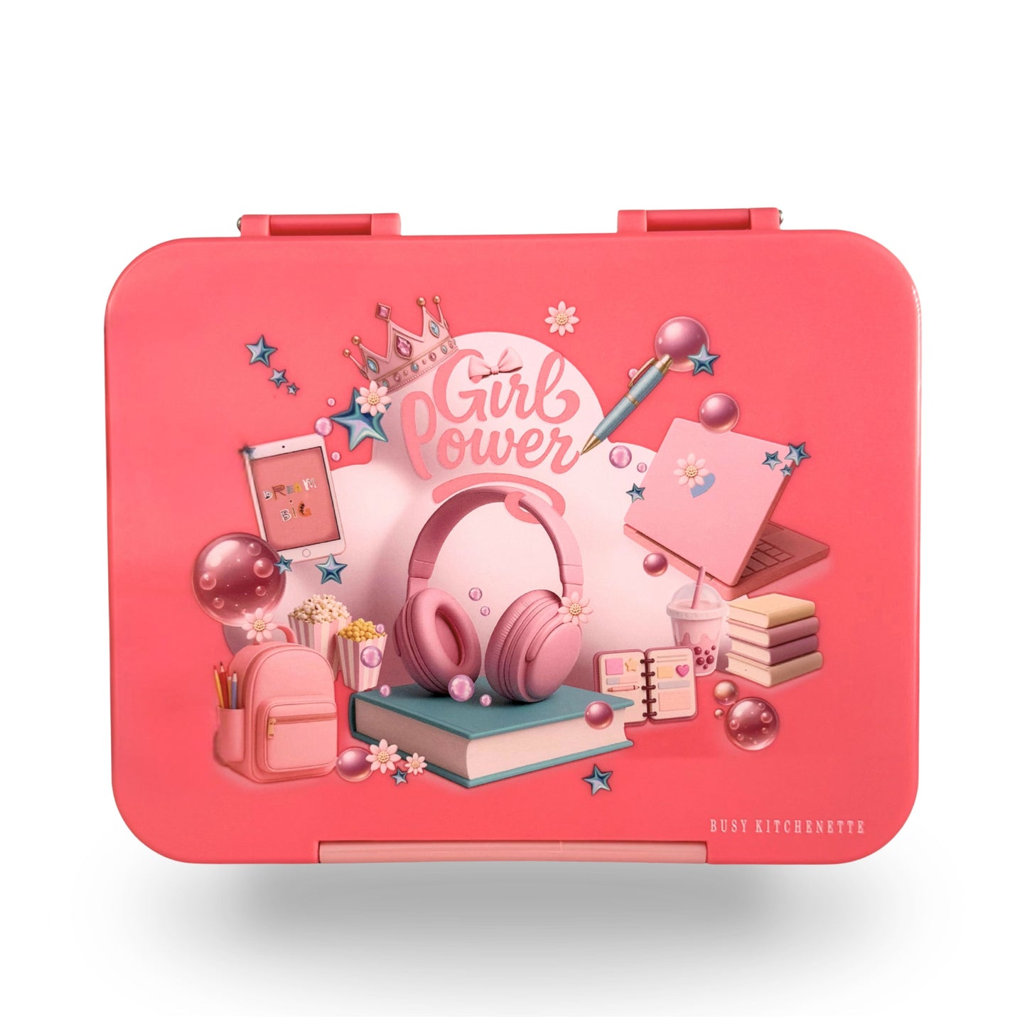 Girl-Power BPA-Free Pink Large Bento Lunch Box