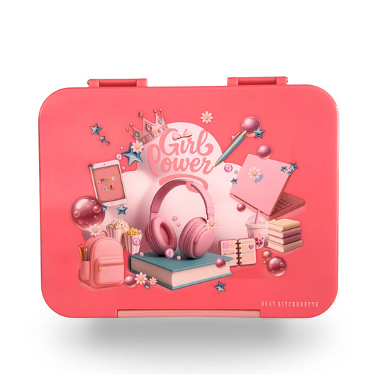 Girl-Power BPA-Free Pink Large Bento Lunch Box
