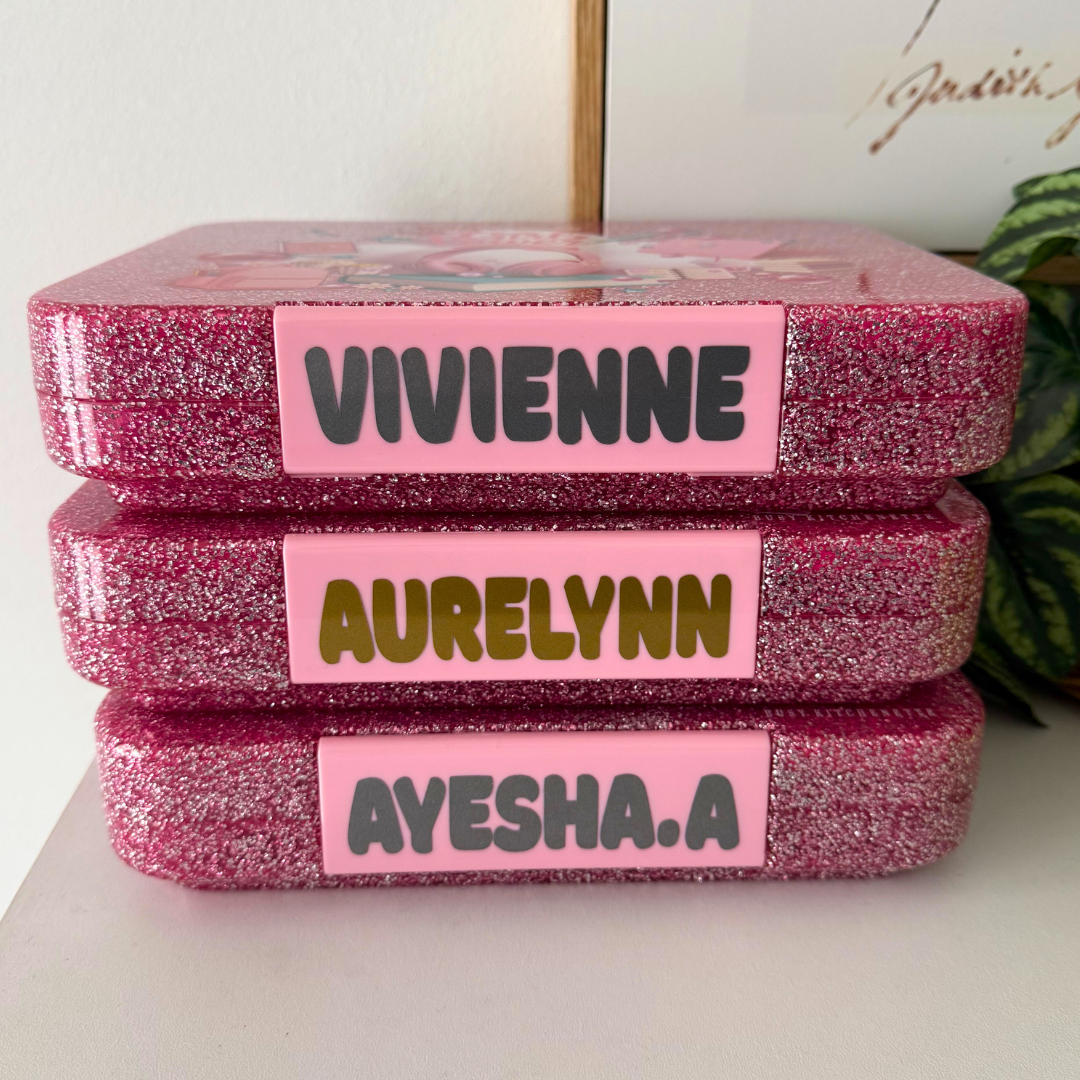 Girl-Power BPA-Free Pink Glitter Large Bento Lunch Box