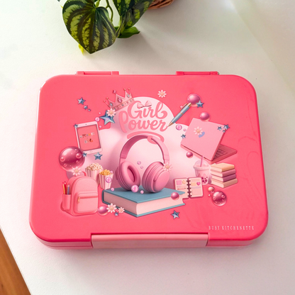 Girl-Power BPA-Free Pink Large Bento Lunch Box