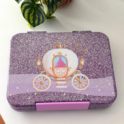 Princess Carriage BPA-Free Glitter Large Bento Lunch box